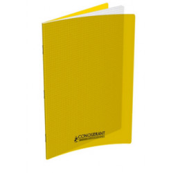CAHIER 24X32 QUADRILLE 5X5 90G 96P JAUNE COUV PP
