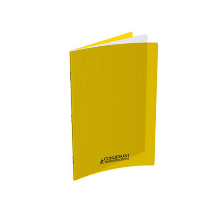 CAHIER 24X32 QUADRILLE 5X5 90G 96P JAUNE COUV PP