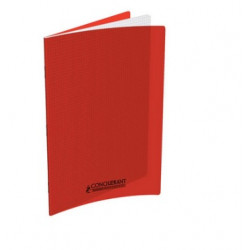CAHIER 24X32 QUADRILLE 5X5 90G 96P ROUGE COUV PP