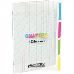 CAHIER 4 SECTIONS POLYPRO CONQ9 140 PAGES 24X32 90G TRANSLUCIDE OXFORD 400026555 QUATRO
