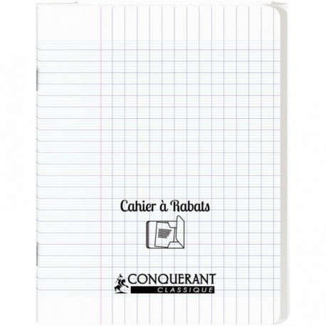 CAHIER A RABAT POLYPRO 17x22 48P 90G Grands carreaux SEYES INCOLOR - PEFC - 100% recyclable