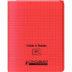 CAHIER A RABAT POLYPRO 17x22 48P 90G Grands carreaux SEYES ROUGE - PEFC - 100% recyclable
