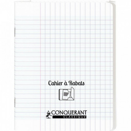 CAHIER A RABAT POLYPRO 17x22 96P 90G Grands carreaux SEYES INCOLOR - PEFC - 100% recyclable