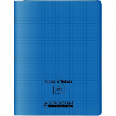 CAHIER A RABAT POLYPRO 24x32 48P 90G Grands carreaux SEYES BLEU - PEFC - 100% recyclable