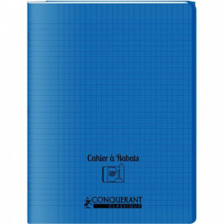 CAHIER A RABAT POLYPRO 24x32 96P 90G Grands carreaux SEYES BLEU - PEFC - 100% recyclable