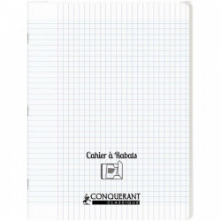 CAHIER A RABAT POLYPRO 24X32 96P 90G Grands carreaux SEYES INCOLORE - PEFC - 100% recyclable