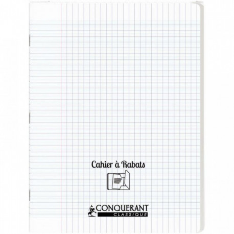 CAHIER A RABAT POLYPRO 24X32 96P 90G Grands carreaux SEYES INCOLORE - PEFC - 100% recyclable