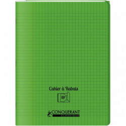CAHIER A RABAT POLYPRO 24x3296P 90G Grands carreaux SEYES VERT - PEFC - 100% recyclable