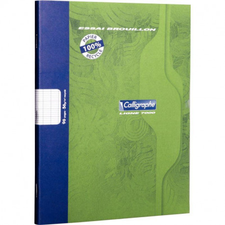 CAHIER DE BROUILLON 96 PAGES RECYCLE  SEYÈS 56G, FORMAT 17X22 CM AGEC PEFC RECYCLABLE