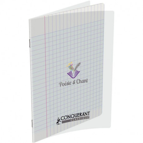 CAHIER DE POESIE et CHANT CONQUERANT AGRAFES 210x297 96P 90GSEYES/UNI POLYPRO INCOLORE