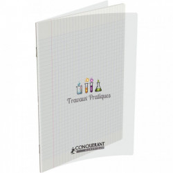 CAHIER de TP PIQURE POLYPRO 21x29,7 96 PAGES UNIES & Grands carreaux SEYES 90G CONQUERANT - 100% recyclable - Fab France