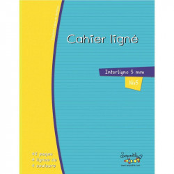 CAHIER DYS FORMAT A4, 48 PAGES INTERLIGNE 3 MM