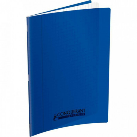 CAHIER PIQUE 140P COUV PP A4 Grands carreaux SEYES BLEU - PEFC - Ecolabel - 100% recyclable - Fab France