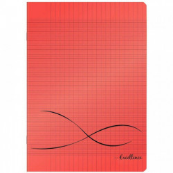 CAHIER PIQUE 17X22 96P Grands carreaux SEYES COUV ROUGE POLYPRO EXCELLENCE PEFC - PEFC - 100% recyclable