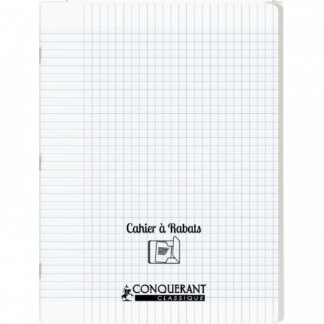 CAHIER PIQUE 48P COUV. POLYPRO +RABAT 24X32 Grands carreaux SEYES INCOLORE - PEFC - 100% recyclable
