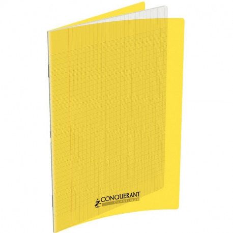 CAHIER PIQUE 60P COUV PP 24X32 Grands carreaux SEYES JAUNE - PEFC - 100% recyclable - Fab France