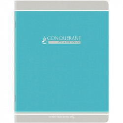 CAHIER PIQUÉ 96 PAGES, 24X32 CM, SEYÈS, PAPIER 90G, BLEU