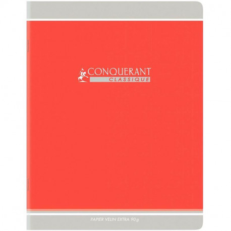 CAHIER PIQUÉ 96 PAGES, 24X32 CM, SEYÈS, PAPIER 90G, ROUGE