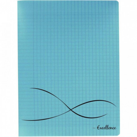 CAHIER PIQUE A4 96P Grands carreaux SEYES COUV BLEU POLYPRO 21X29,7  EXCELLENCE PEFC - PEFC - 100% recyclable