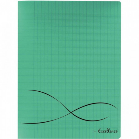 CAHIER PIQUE A4+ 96P Grands carreaux SEYES COUV VERT POLYPRO 24X32 EXCELLENCE - PEFC - 100% recyclable