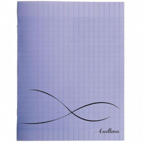 CAHIER PIQUE A4+ 96P Grands carreaux SEYES COUV VIOLET POLYPRO 24X32  EXCELLENCE PEFC - PEFC - 100% recyclable