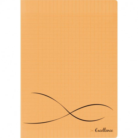 CAHIER PIQÛRE 48 PAGES EXCELLENCE 24X32 CM RÉGLURE SEYÈS POLYPROPYLÈNE ORANGE