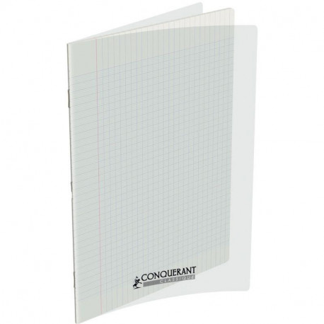 CAHIER PIQÛRE 60 PAGES CONQUERANT, 24X32 CM, SEYÈS, COUV PP INCOLORE