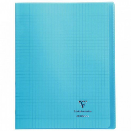 CAHIER PIQÛRE 96 PAGES 24X32 CM KOVERBOOK, SEYÈS 90G COUVERTURE EN POLYPROPYLÈNE, BLEU