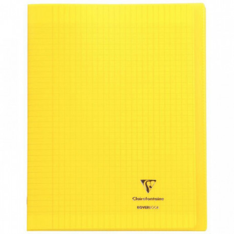 CAHIER PIQÛRE 96 PAGES 24X32 CM KOVERBOOK, SEYÈS 90G COUVERTURE EN POLYPROPYLÈNE, JAUNE