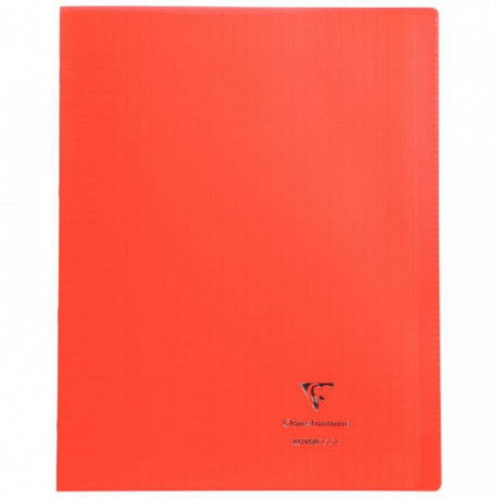 CAHIER PIQÛRE 96 PAGES 24X32 CM KOVERBOOK, SEYÈS 90G COUVERTURE EN POLYPROPYLÈNE, ROUGE