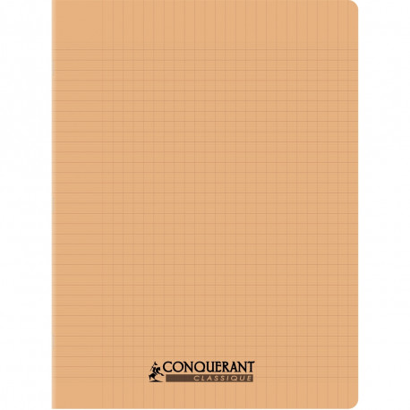 CAHIER PIQÛRE 96 PAGES CONQUERANT, 17X22 CM, SEYÈS, COUV PP ABRICOT