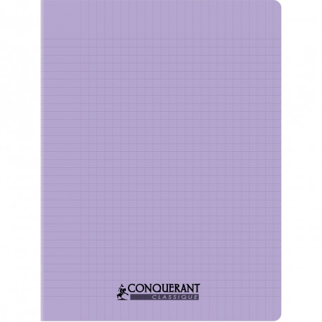CAHIER PIQÛRE 96 PAGES CONQUERANT, 17X22 CM, SEYÈS, COUV PP LILAS