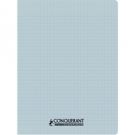 CAHIER POLYPRO 96 PAGES CONQUERANT, 24X32 CM, SEYÈS, COUVERTURE  POLYPRO   BLEU PASTEL PIQÛRE  