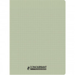 CAHIER PIQÛRE 96 PAGES CONQUERANT, 24X32 CM, SEYÈS, COUV PP VERT PASTEL