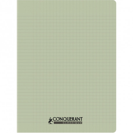 CAHIER POLYPRO 96 PAGES CONQUERANT, 24X32 CM, SEYÈS, COUVERTURE POLYPRO VERT PASTEL PIQÛRE