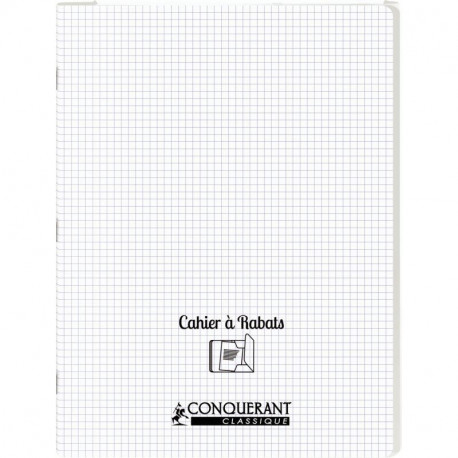 CAHIER PIQÛRE 96 PAGES POLYPROPYLÈNE AVEC 2 RABATS 24X32 CM QUADRILLÉ 5X5 INCOL