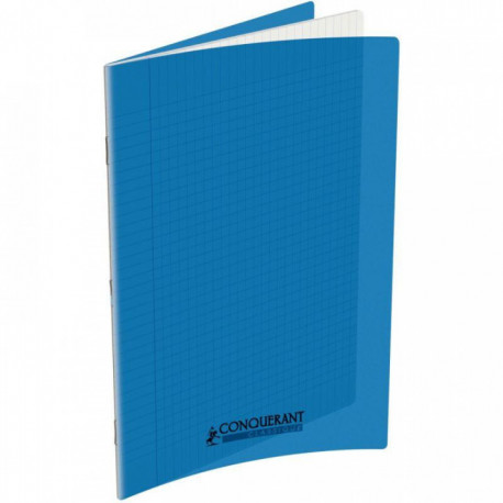 CAHIER POLYPRO BLEU 24x32 90G 48 PAGES Grands carreaux SEYES CONQUERANT - PEFC - 100% recyclable - Fab France