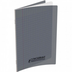 CAHIER POLYPRO GRIS 17x22 90G 48 PAGES Grands carreaux SEYES CONQUERA 400013590 - PEFC - 100% recyclable - Fab France