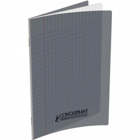 CAHIER POLYPRO GRIS 17x22 90G 48 PAGES Grands carreaux SEYES CONQUERA 400013590 - PEFC - 100% recyclable - Fab France