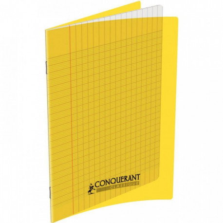 CAHIER POLYPRO JAUNE 17x22 90G 32 PAGES Grands carreaux SEYES 100104920 - PEFC - 100% recyclable - Fab France