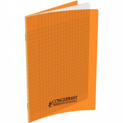 CAHIER POLYPRO ORANGE 17x22 90G 48 PAGES Grands carreaux SEYES 100105471 - PEFC - 100% recyclable - Fab France