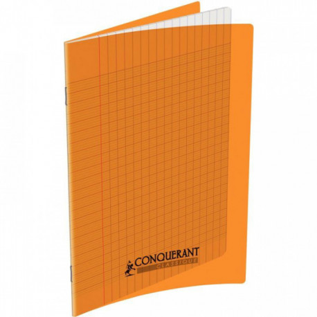CAHIER POLYPRO ORANGE 17x22 90G 48 PAGES Grands carreaux SEYES 100105471 - PEFC - 100% recyclable - Fab France