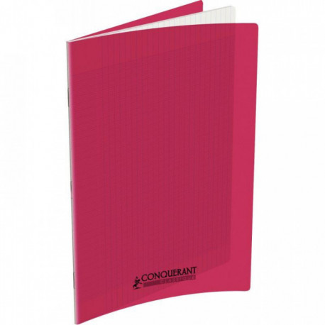 CAHIER POLYPRO ROSE 24x32 90G 96 PAGES Grands carreaux SEYES 400002775 - PEFC - Ecolabel - 100% recyclable - Fab France