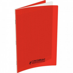 CAHIER POLYPRO ROUGE 21x29,7 90G 48 PAGES Grands carreaux SEYES 400076045 - PEFC - 100% recyclable - Fab France