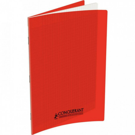 CAHIER POLYPRO ROUGE 21x29,7 90G 48 PAGES Grands carreaux SEYES 400076045 - PEFC - 100% recyclable - Fab France