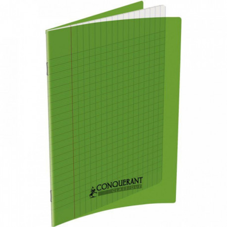 CAHIER POLYPRO VERT 17x22 90G 32 PAGES Grands carreaux SEYES 100100963 - PEFC - 100% recyclable - Fab France