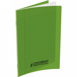 CAHIER POLYPRO VERT 17x22 90G 48 PAGES Grands carreaux SEYES 100100368 - PEFC - 100% recyclable - Fab France