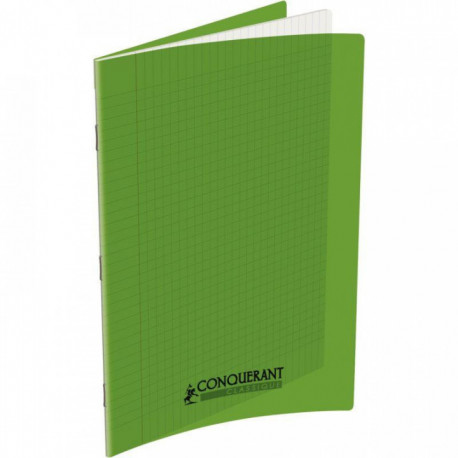 CAHIER POLYPRO VERT 21x29,7 90G 48 PAGES Grands carreaux SEYES 400076046 - PEFC - 100% recyclable - Fab France