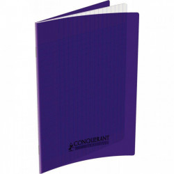 CAHIER POLYPRO VIOLET 17x22 90G 60 PAGES Grands carreaux SEYES CONQUERA 100105475 - PEFC - 100% recyclable - Fab France