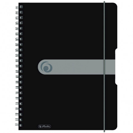 CAHIER SPIRALE   80g A4+ 4 TROUS 5X5 160 pages COUV PP + ELASTIQUE